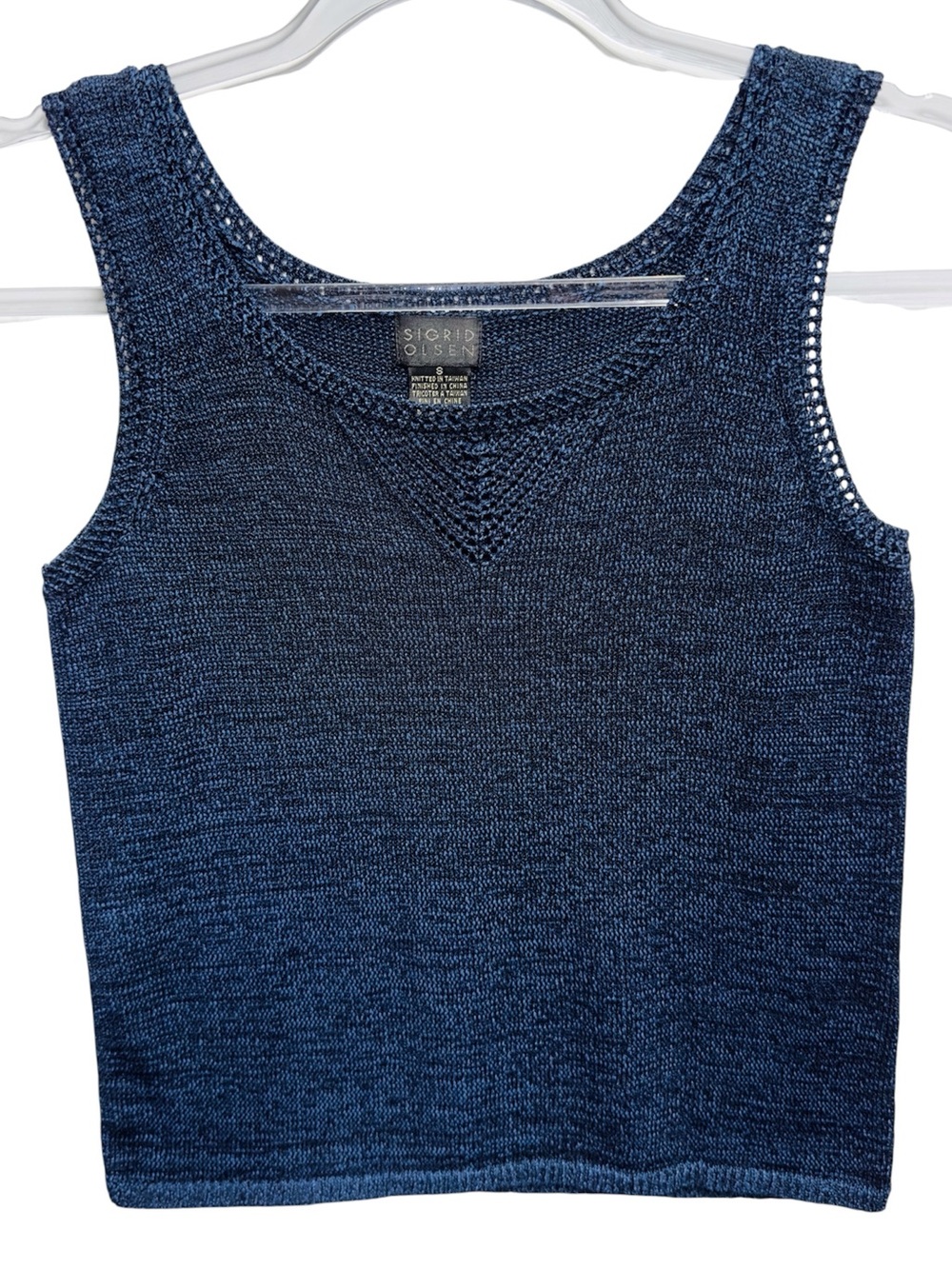 Pure Silk Cotton Rayon Silky Liquid Knit Crochet Sweater Vest Tank Top